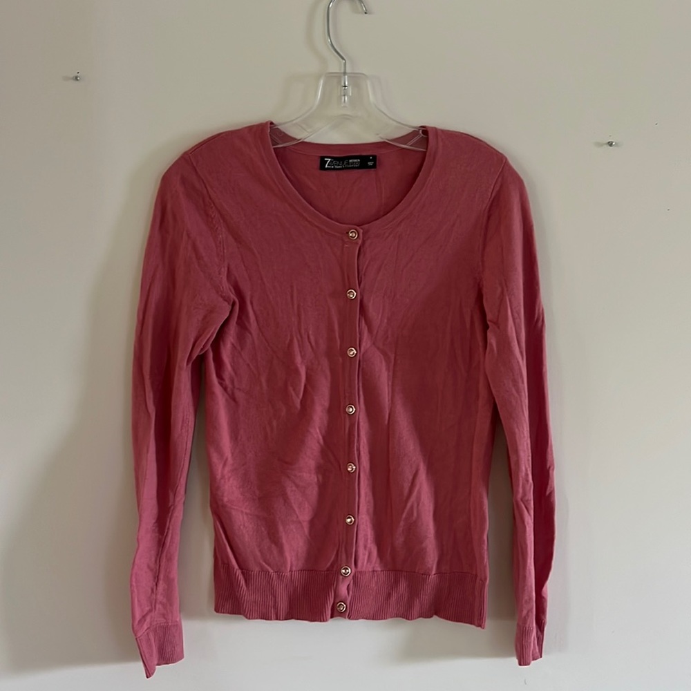 Muted Pink Cardigan with embellished buttons